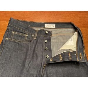 32 Gustin California Straight Selvedge Dark heavy Blue Jeans Denim